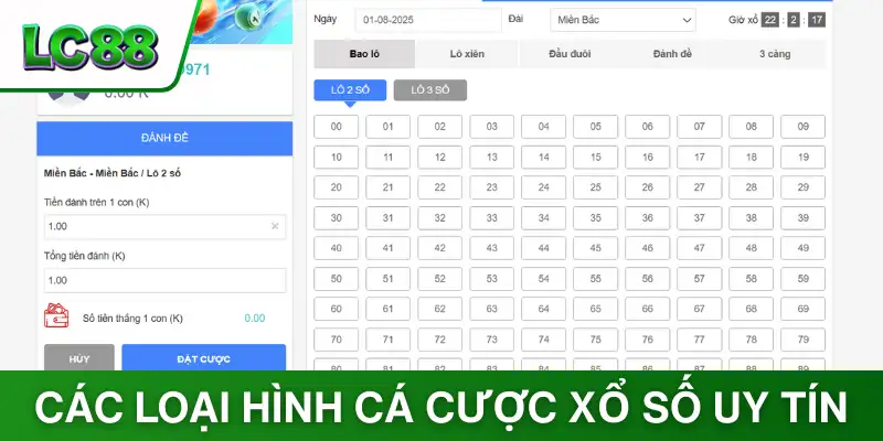 Các loại hình cá cược xổ số uy tín tại nhà cái