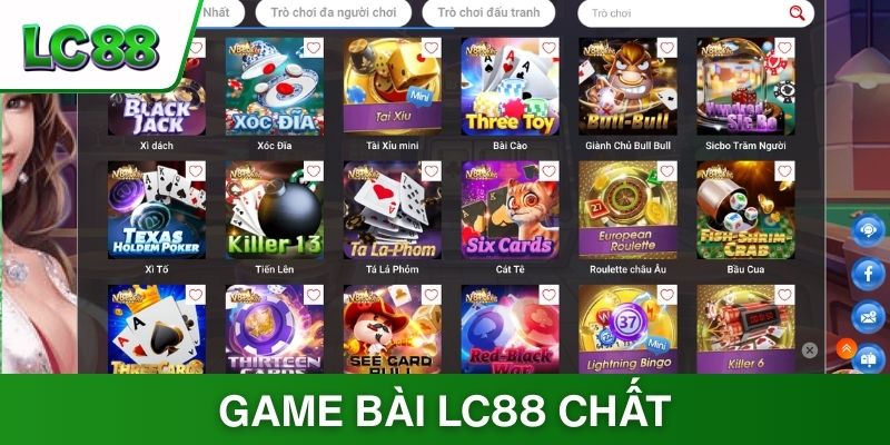 Điểm danh một số game bài LC88 chất