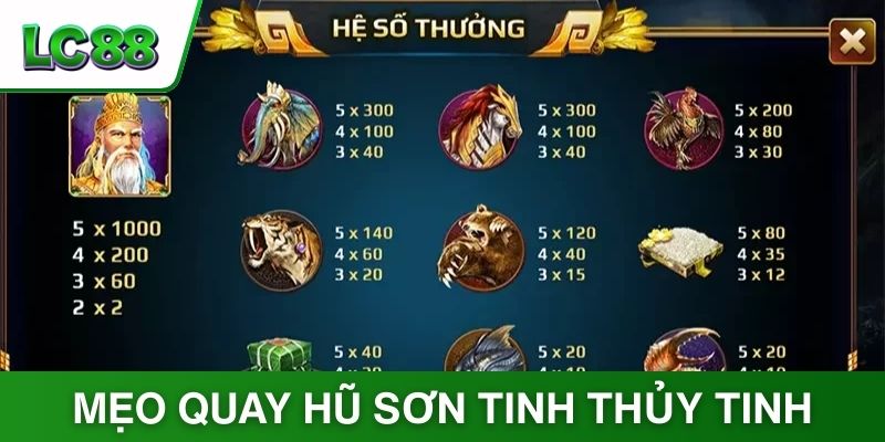 Bật mí một số chiến thuật quay hũ Sơn Tinh Thủy Tinh